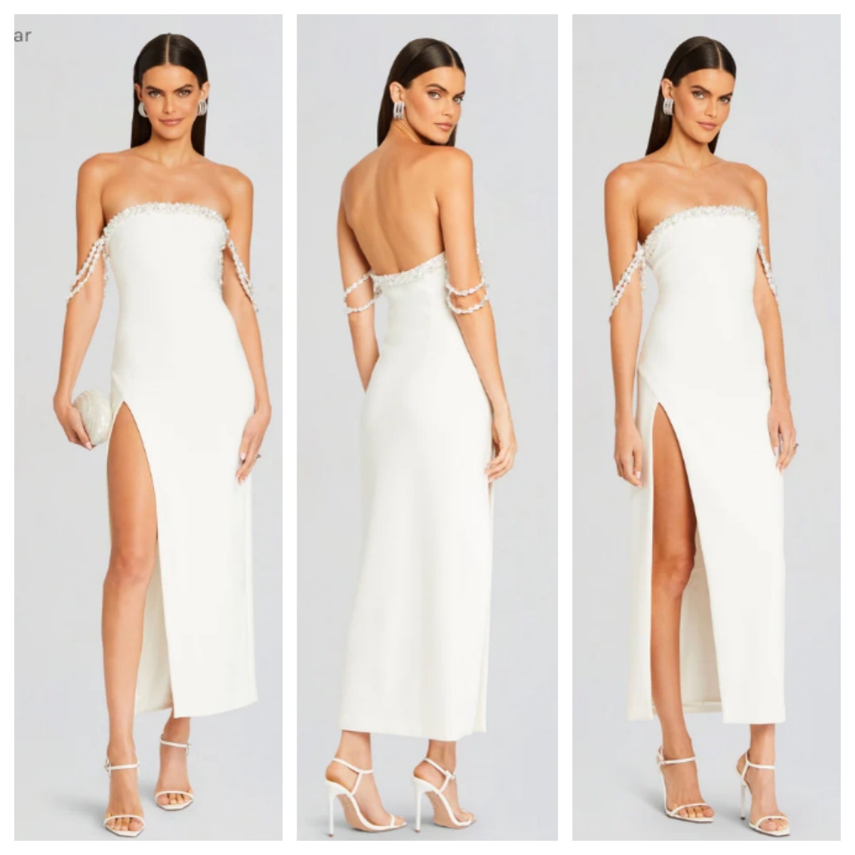 Retrofete Abilene White Sequin Maxi Dress Nwt Size M